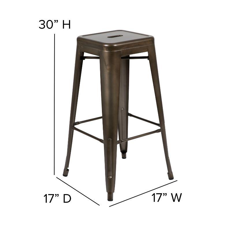 Flash Furniture 30" High Metal Indoor Bar Stool in Gun Metal Gray - Stackable Set of 4