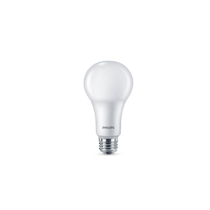 Philips LED Three Way 50-100-150W Soft White A21 1P: 3-Way 150W Equivalent, Adjustable Temperature, E26 Base, 13.7-Year Life