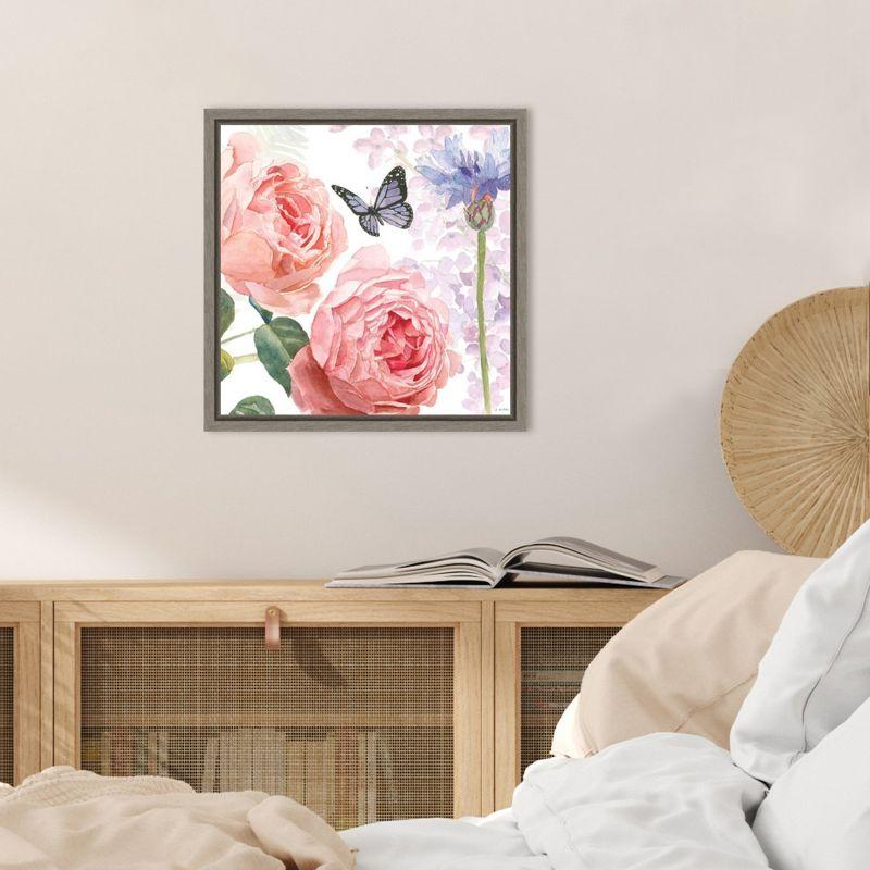 Amanti Art Boho Bouquet II (Butterfly Floral) by James Wiens Canvas Wall Art Print Framed 16 x 16-in.