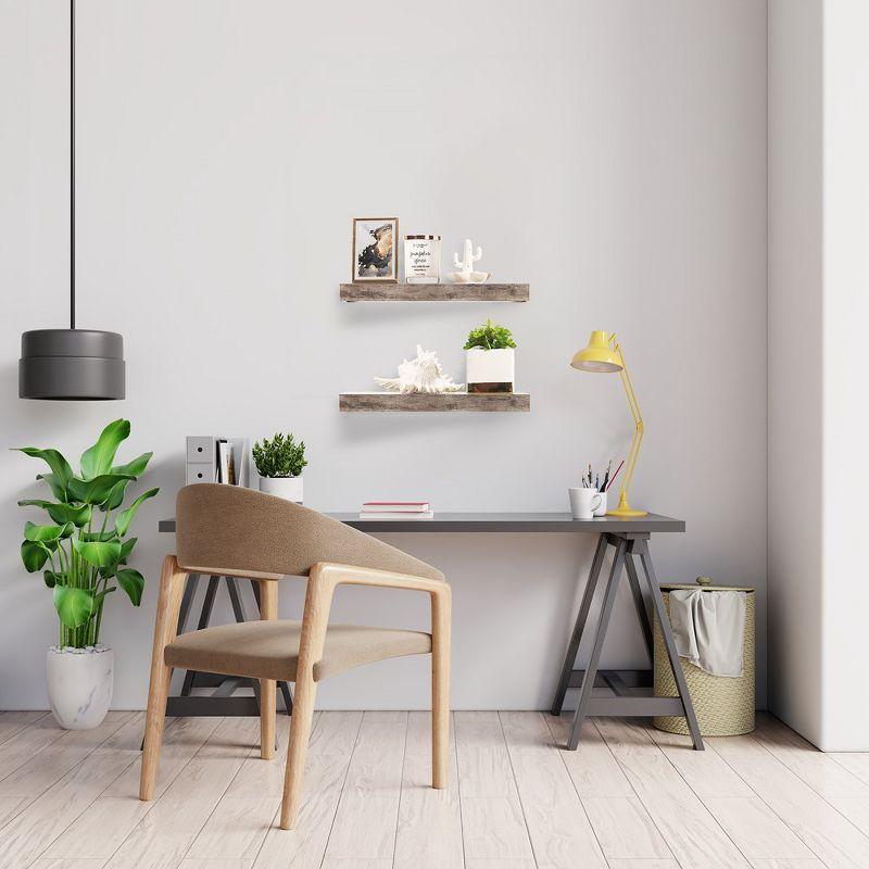 3 Pack 16 Inch Sorbus Rustic Floating Shelves - for Bedroom, Kitchen, Living Room, Office - Floating Shelf for Trophies, Books, Frames, etc