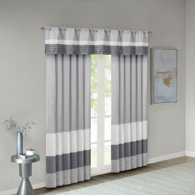 Madison Park Amherst Polyoni Pintuck Single Window Valance