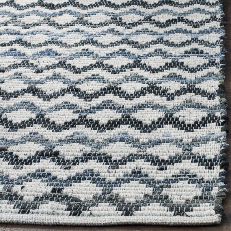Montauk MTK120 Hand Woven Indoor Accent Rug - Ivory Blue/Black - 4'x6' - Safavieh