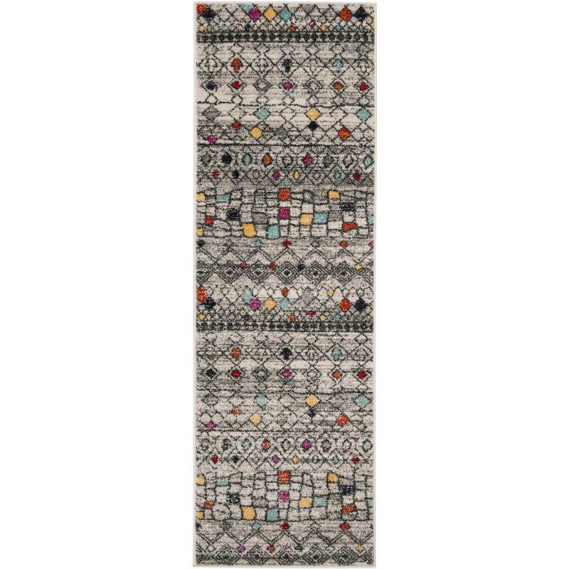 Adirondack ADR204 Power Loomed Runner Rug - Light Grey/Fuchsia - 2'6"x6' - Safavieh.