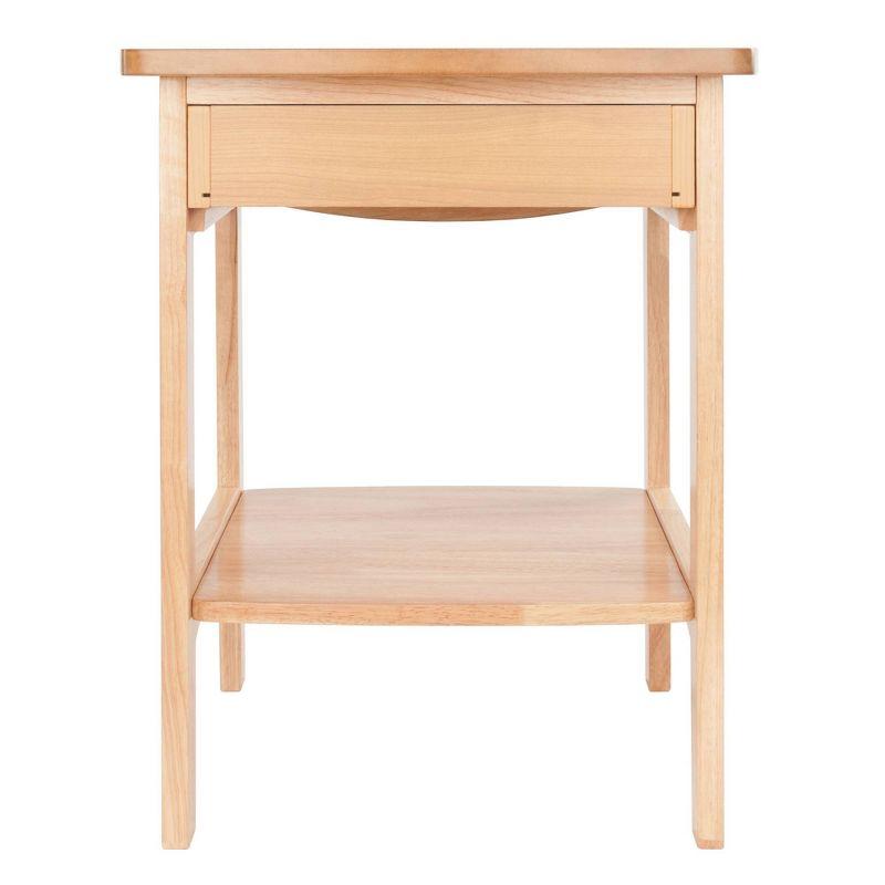 Winsome Claire Nightstand Accent Table Natural: Bedside Table with Storage Shelf, Wood Veneer Surface