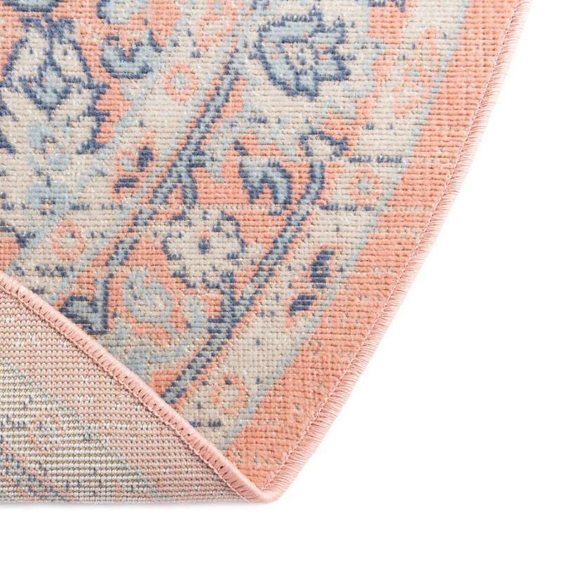 Unique Loom Whitney Collection Area Rug - Milano (5'  x 8' Oval Powder Pink/Blue)