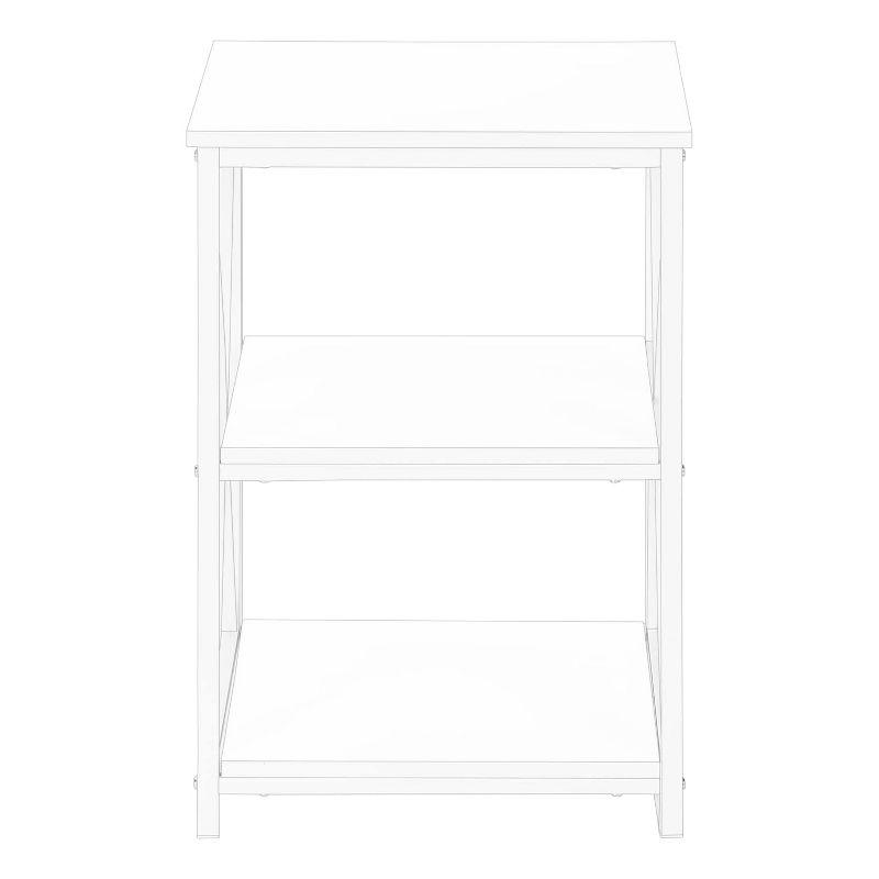 Accent Table Side End Nightstand Lamp Living Room Bedroom White Laminate White Metal Contemporary Modern