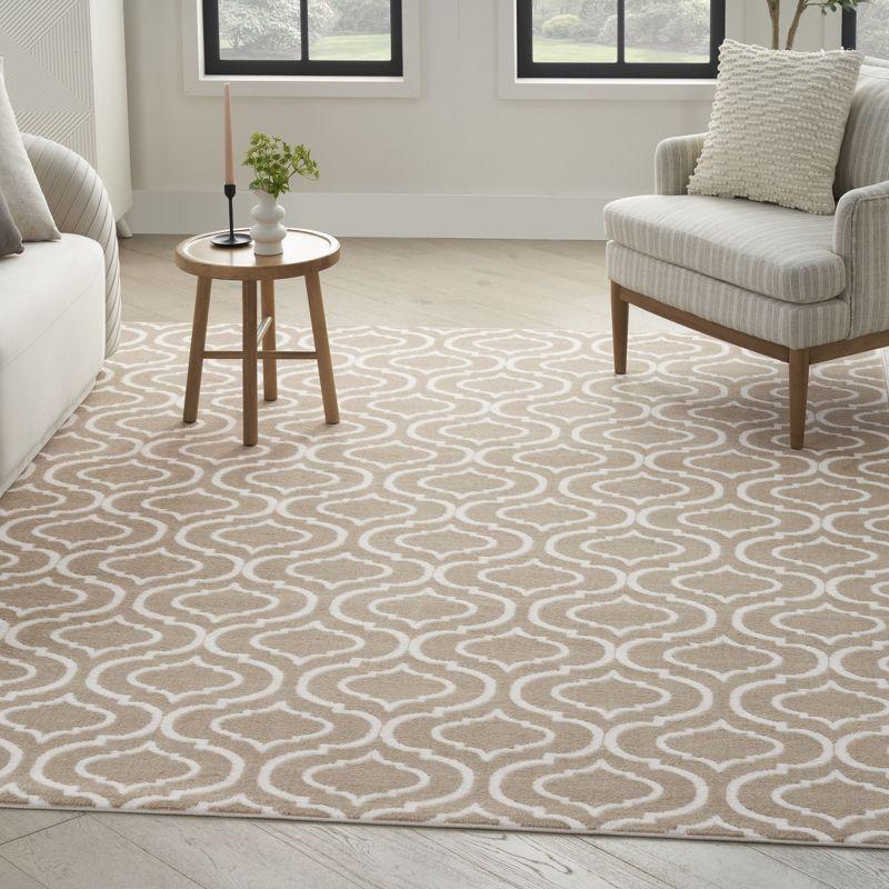 Nourison Jubilant Moroccan Trellis Indoor Area Rug Taupe 7'10"x9'10"