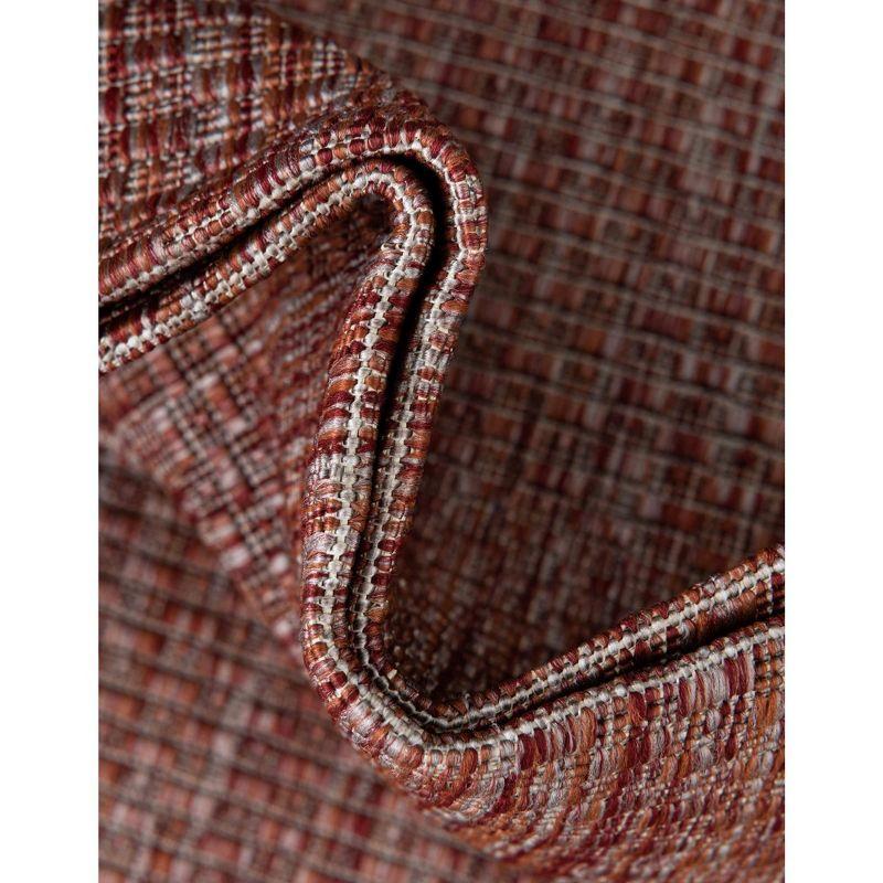Unique Loom 6' 1 x 9' 0 Rectangle Indoor/Outdoor Solid Rust Red Area Rug