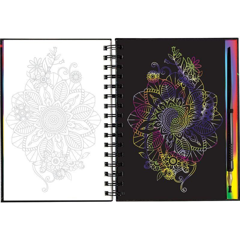 Peter Pauper Press Scratch & Sketch Extreme Mandalas, Ages 8+, Spiral-Bound, 20 Pages, with Stylus