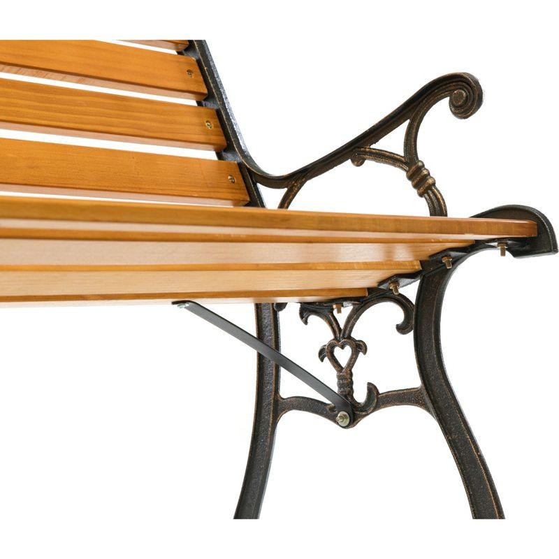 Kambrya Metal/Solid Wood Outdoor Bench