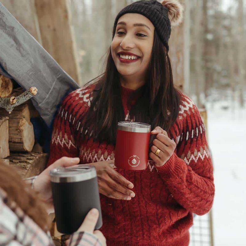 GROSCHE Everest Double Wall Insulated Travel Mug with Spill Proof Lid, Red, 14 fl 0z Capacity