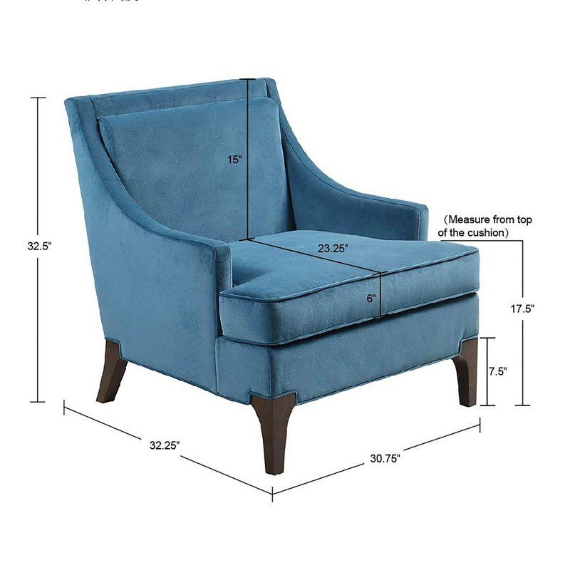 Anna Martha Stewart Anna Velvet Armchair with Lumbar Pillow