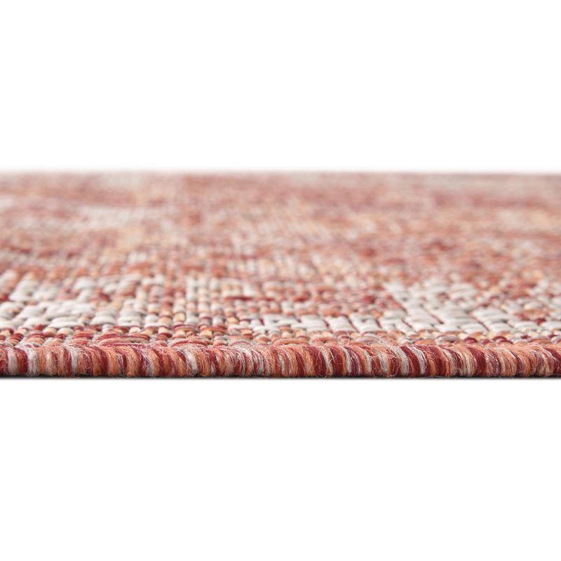 Rust Red 5'3" Square Synthetic Outdoor Rug