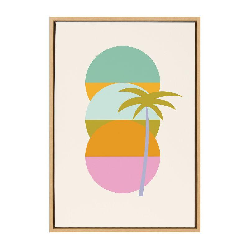 Natural Framed Palm Tree Canvas Print, 23x33