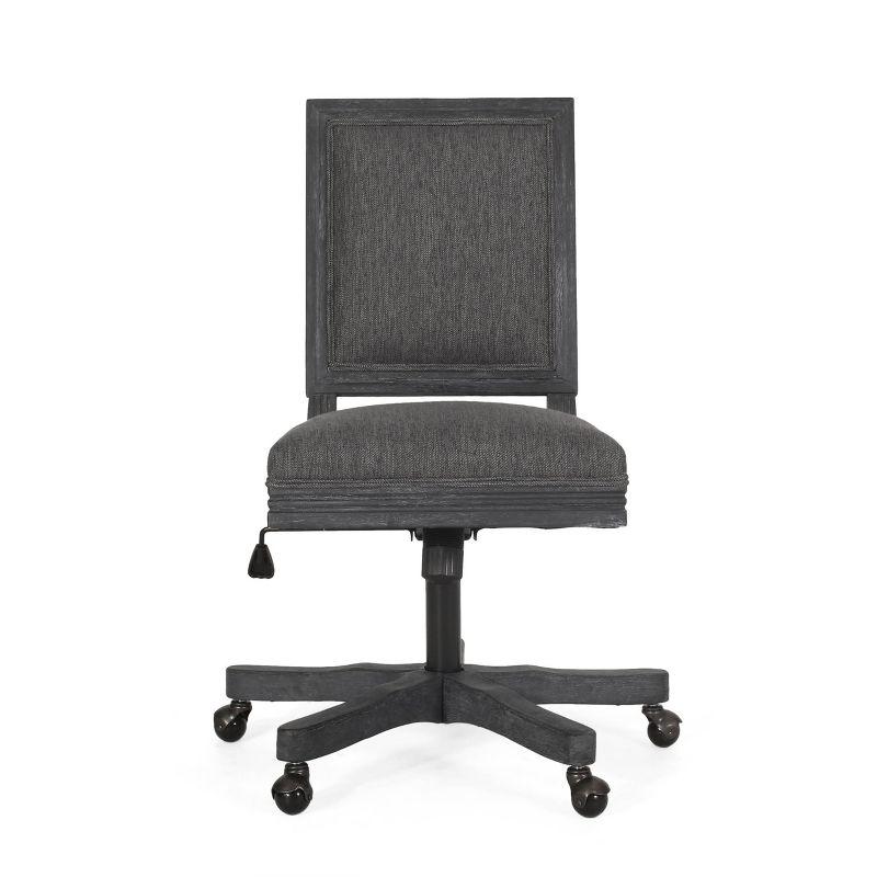 Sandine Rustic Upholstered Swivel Office Chair - Christopher Knight Home