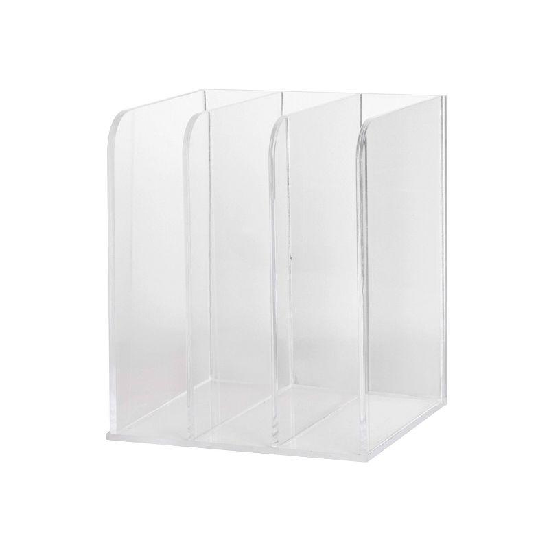 Thomas Martha Stewart Acrylic 3 Section File Holder Office Desktop Organizer with Anti-Slip Feet