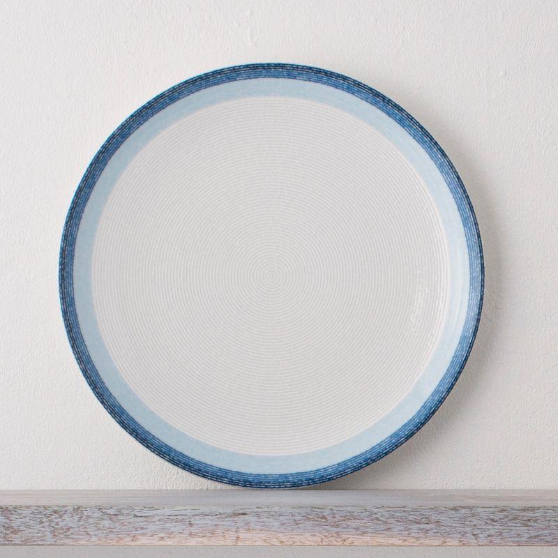 Sky Blue Porcelain Microwave-Safe Dinner Plates, Set of 4