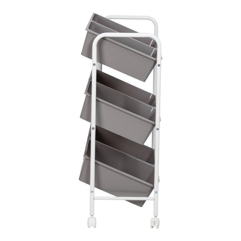 Honey-Can-Do 6 Bin rolling cart: Steel Utility Storage, Fade-Resistant, Ground Freestanding, 34" Height, 24" Depth, Gray