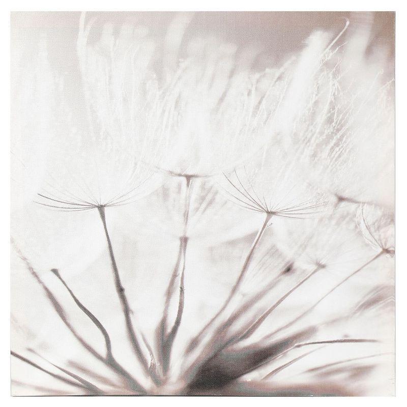 LuxenHome Set of 3 Dandelion Lighted Canvas Prints Gray