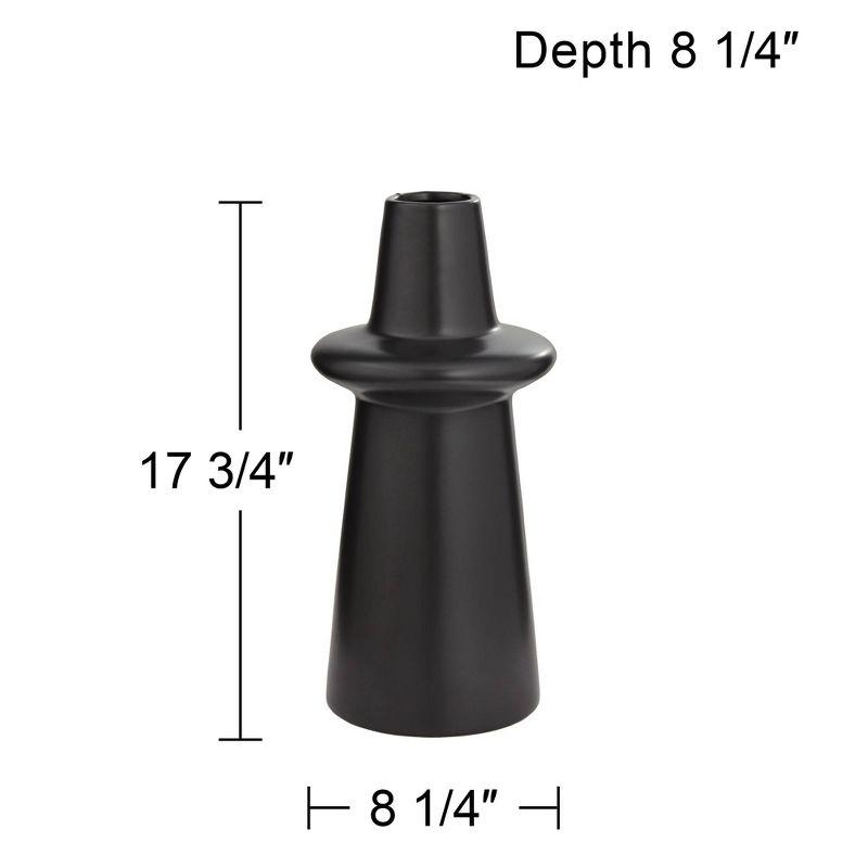 Studio 55D Decker 17 3/4" High Matte Black Ceramic Vase