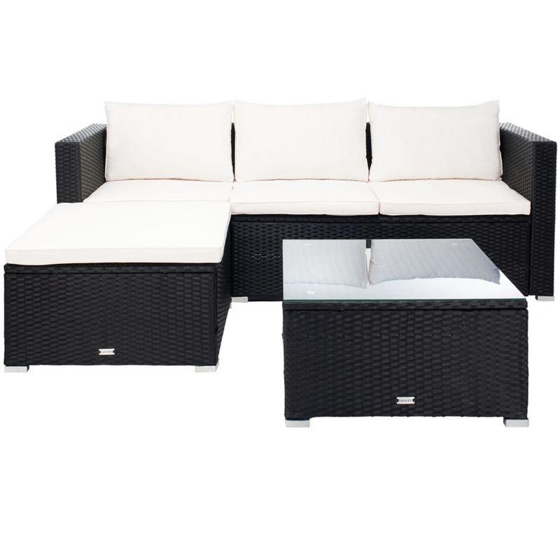 Madalina Living Set - Indoor/Outdoor - PAT7509 - Black/Beige - Safavieh