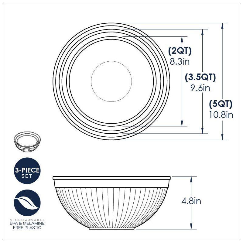 Earth-Tone 3-Piece Melamine Mixing Bowl Set