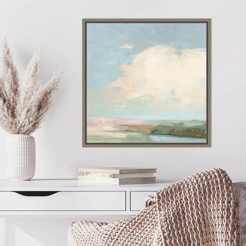 Amanti Art Colorful Horizon II Blue by Julia Purinton Canvas Wall Art Print Framed 22 x 22-in.