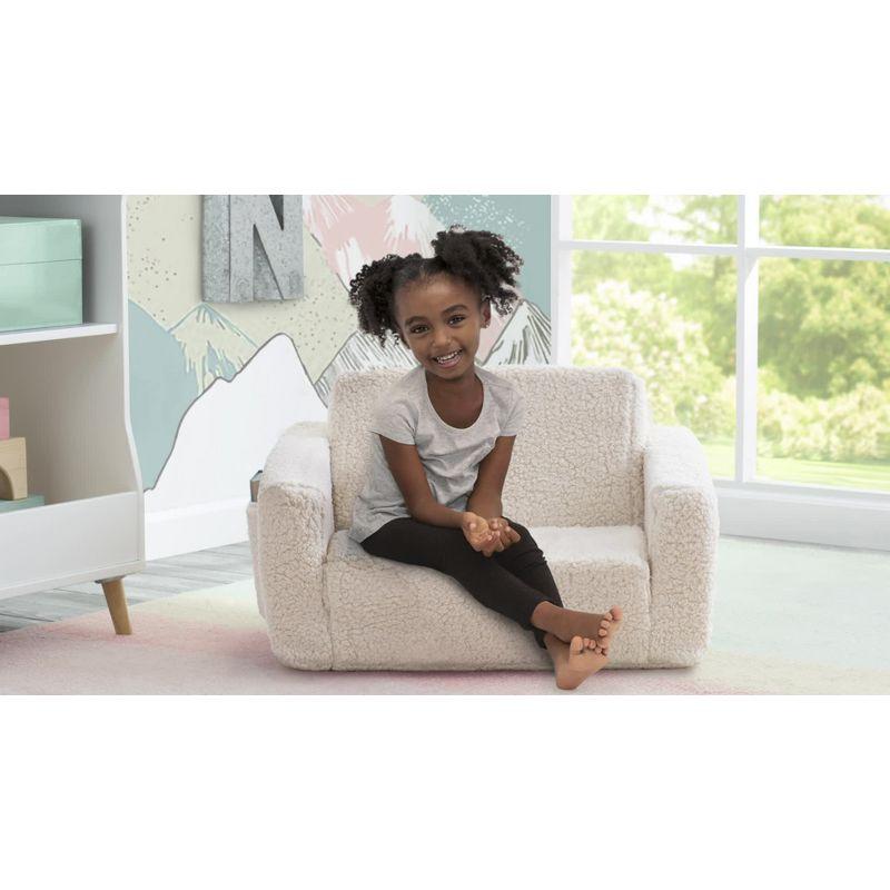 Delta Children Kids' Cozee Flip-Out Faux Shearling 2-in-1 Convertible Chair - Gray