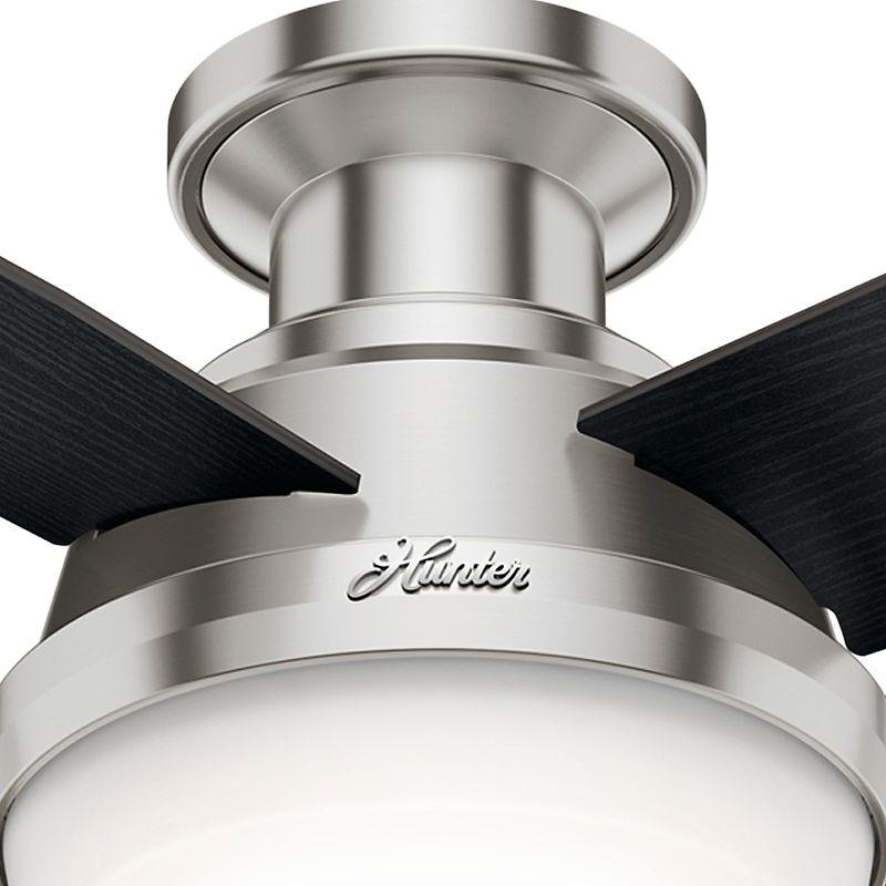 Dempsey Low Profile 44" 4 - Blade Indoor Flush Mount Small Room Ceiling Fan with Lights and Remote