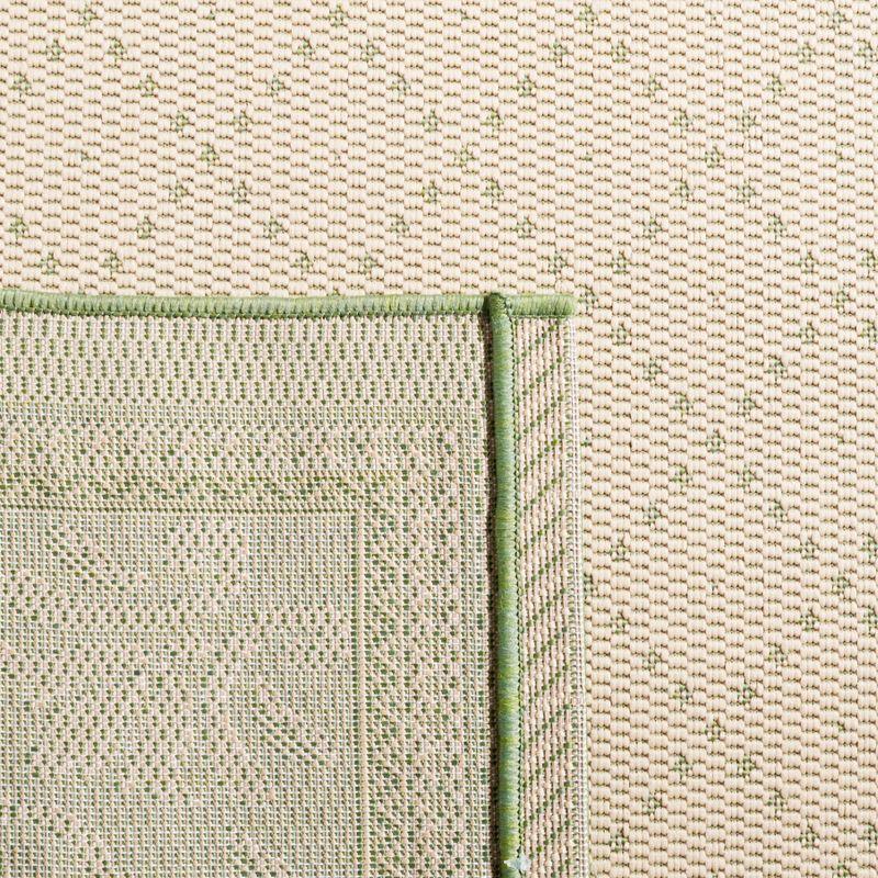 Courtyard CY0901 UV & Stain Resistant Non-Shedding Power Loomed Indoor/Outdoor Accent Rug - Natural/Olive - 4'x5'7" - Safavieh