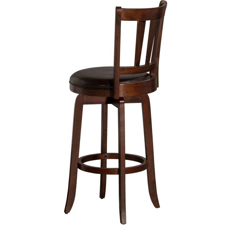 29.5" Presque Isle Swivel Barstool Cherry/Brown - Hillsdale Furniture: Padded High-Back with Footrest