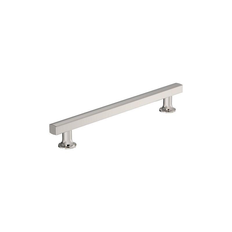 Polished Nickel Modern Cabinet Drawer Pull with Mounting Hardware