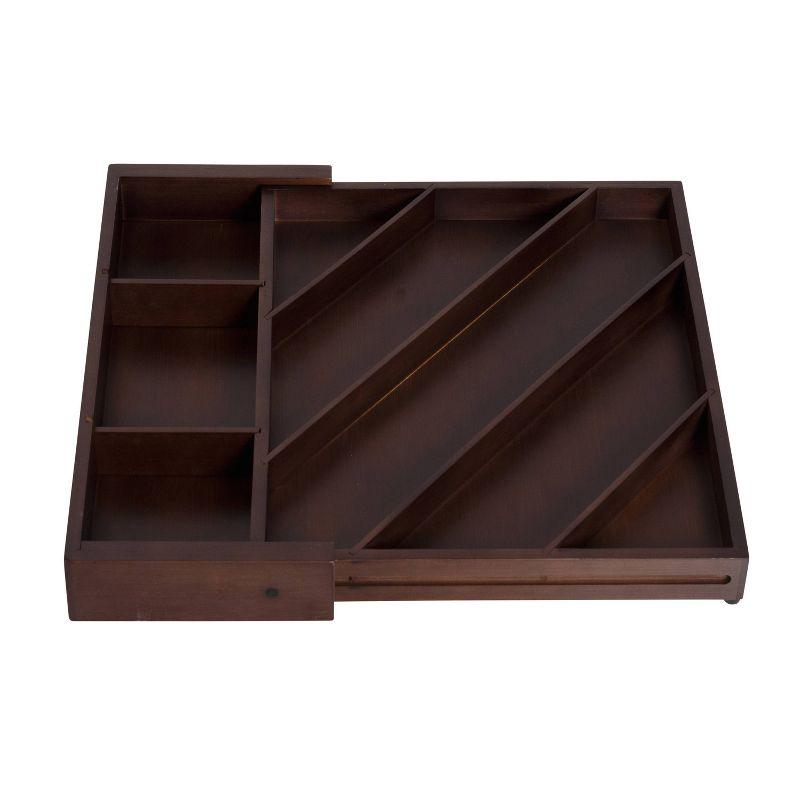 Honey-Can-Do Bamboo Diagonal Drawer Organizer - Walnut