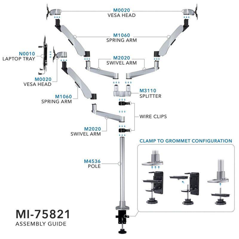 Mount-it Mount-It Full Motion Monitor & Laptop Desk Stand Fits Up To 27 Inch Monitors & 17 Inch Notebooks