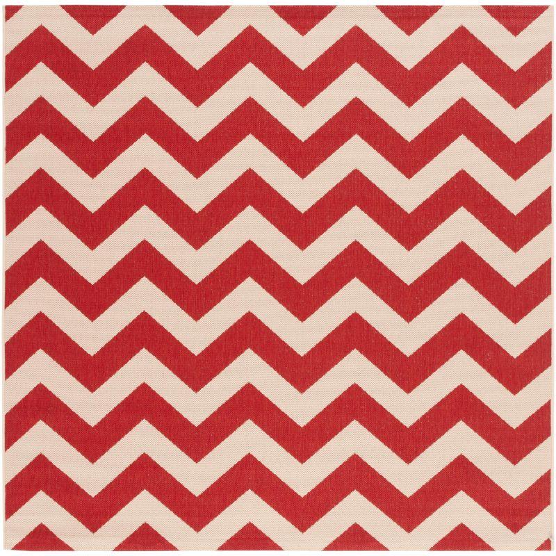 Courtyard CY6244 Power Loomed Indoor and Outdoor Area Rug - Red - 4'x4' - Safavieh