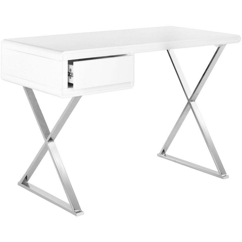 Hanover Desk - White/Chrome - Safavieh