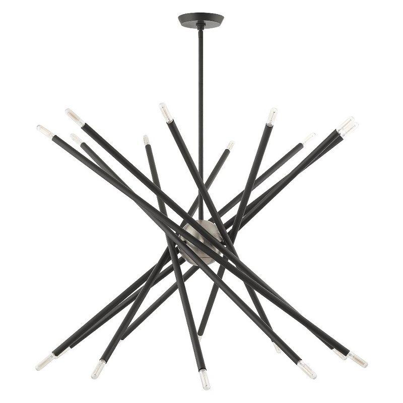 Scandinavian Gray Organic Asymmetrical 20-Light Chandelier