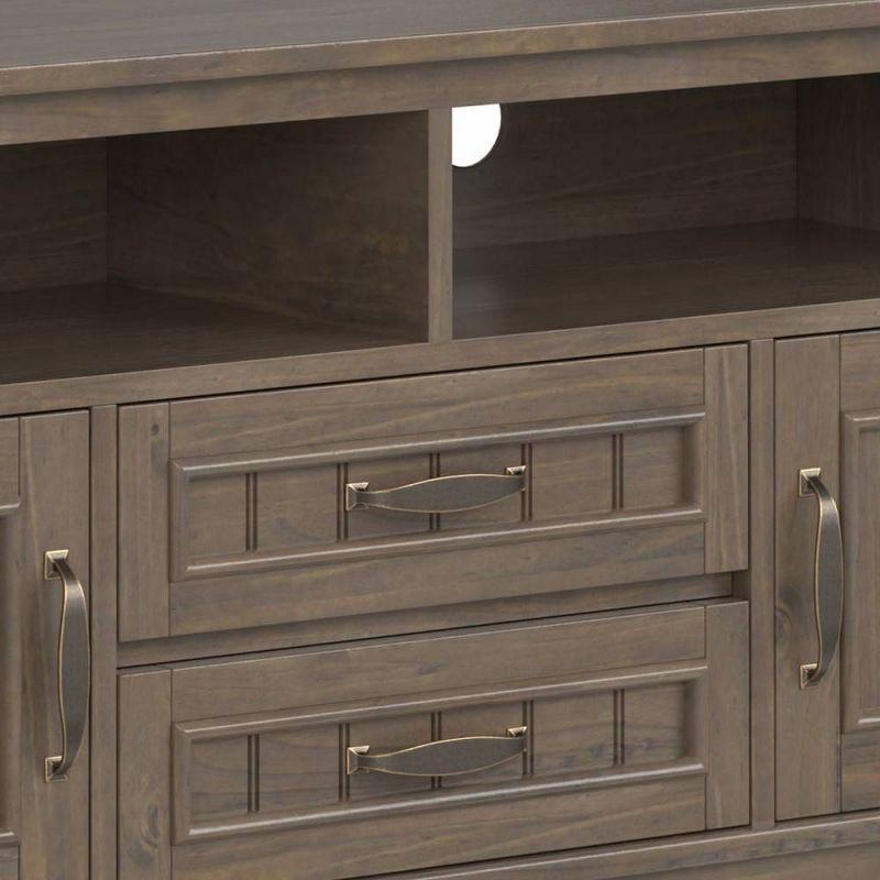 Rowan 72" TV Stand for TVs up to 80" Smoky Brown - Wyndenhall: Contemporary Media Console with Drawers