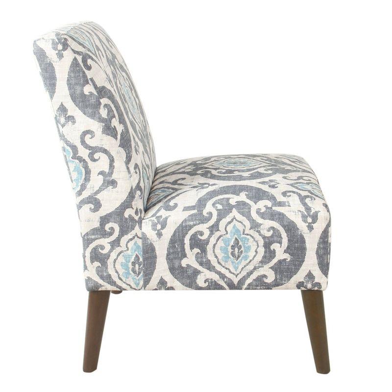 HomePop Modern Armless Accent Chair Blue: Upholstered Slipper Chair, Plywood & Hardwood Frame