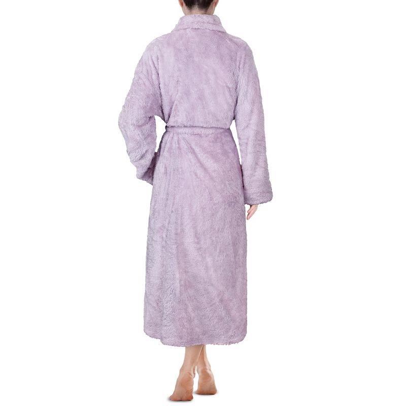 PAVILIA Premium Womens Plush Soft Robe Fluffy Warm, Fleece Faux Shearling Shaggy Bathrobe