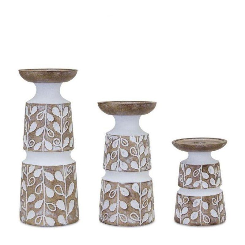 Melrose Leaf Pattern Candle Holder (Set of 3)