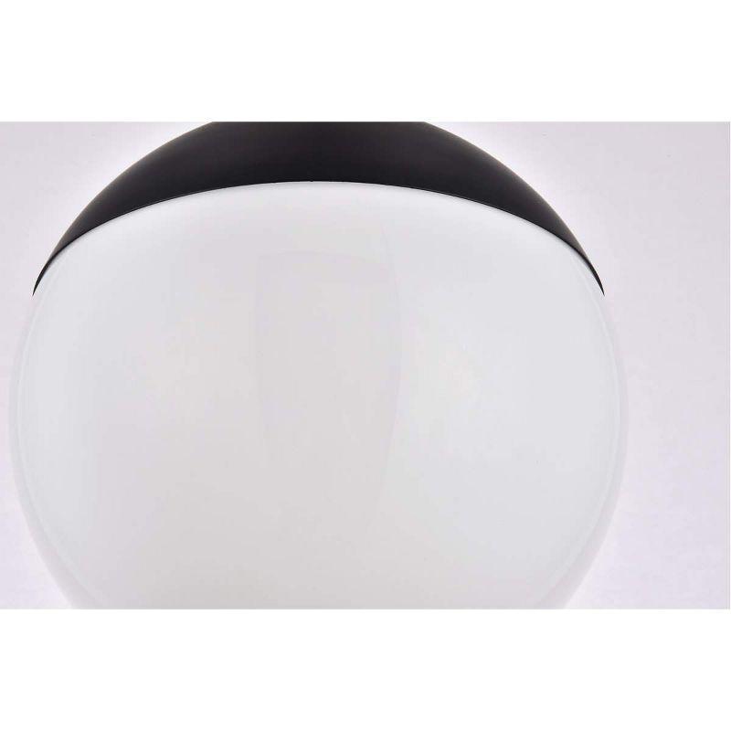 Elegant Lighting Eclipse 1 Light Black Flush Mount With Frosted White Glass