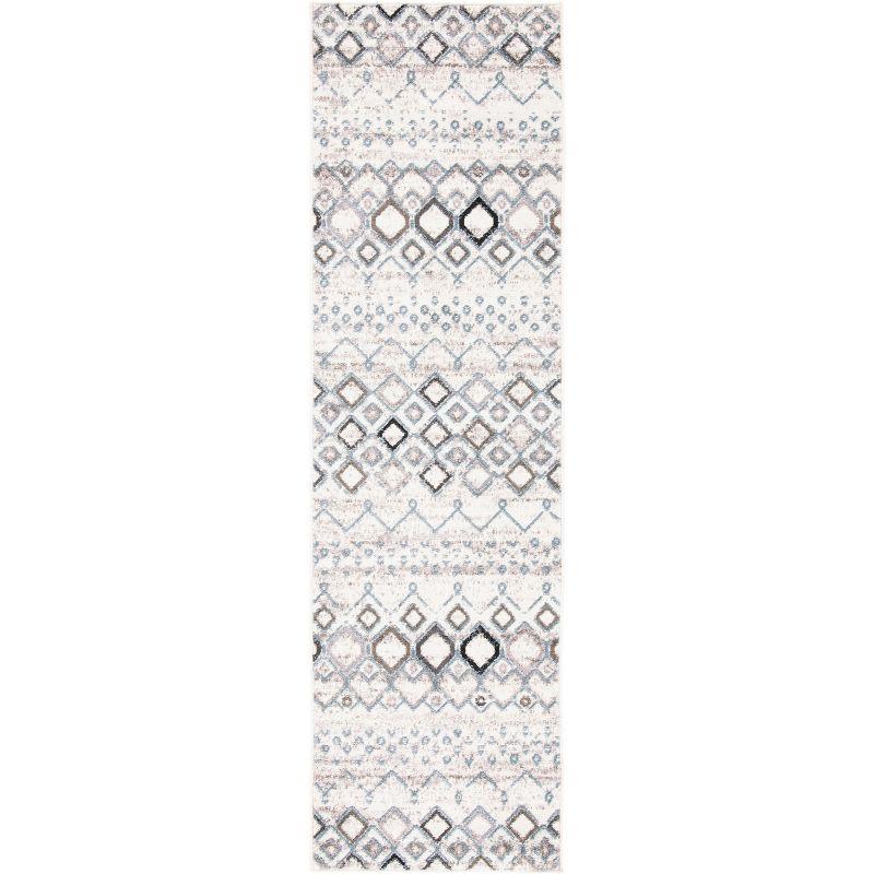 Amsterdam AMS108 Power Loomed Indoor Runner Rug - Ivory/Grey - 2'3"x16' - Safavieh