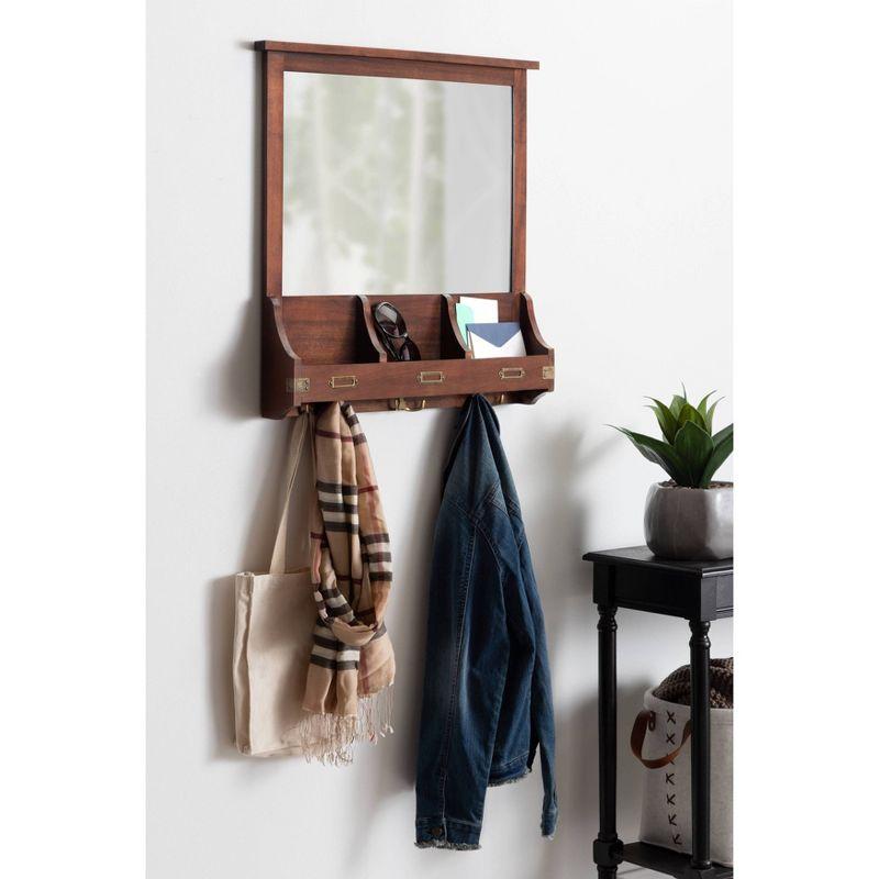 Stallard Solid Wood Wall Organizer with Key Hooks