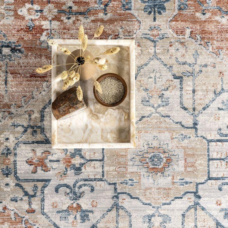 Nuloom Zara Medallion 10x14 Indoor Area Rug for Living Room Bedroom Dining Room Kitchen, Rust/Blue