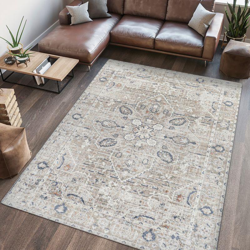 JONATHAN Y Shaii Global Medallion Low-Pile Machine-Washable Indoor Area Rug