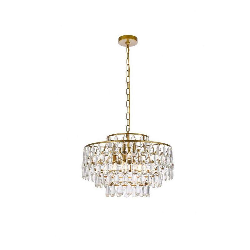 Elegant Lighting Mila 5 - Light Pendant in  Brass