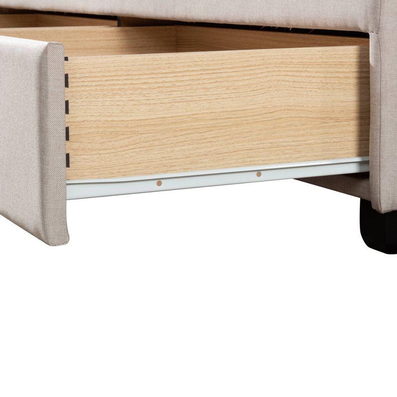 King Kiley Upholstered Storage Bed Gray - Hillsdale Furniture: Polyester, Foam-Filled, Wood Frame, Transitional Style