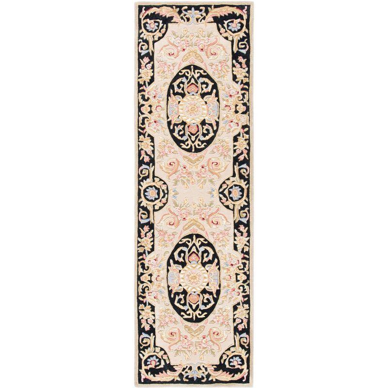 Ivory and Gold Hand-Tufted Wool Runner Rug, 2'6" x 8'