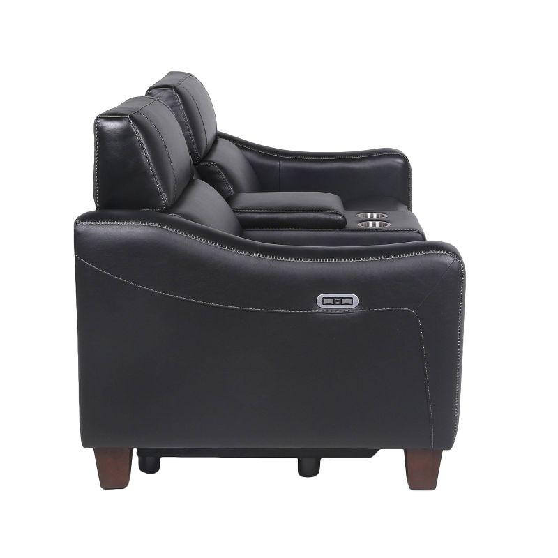 Giorno Power Console Loveseat Black - Steve Silver Co.